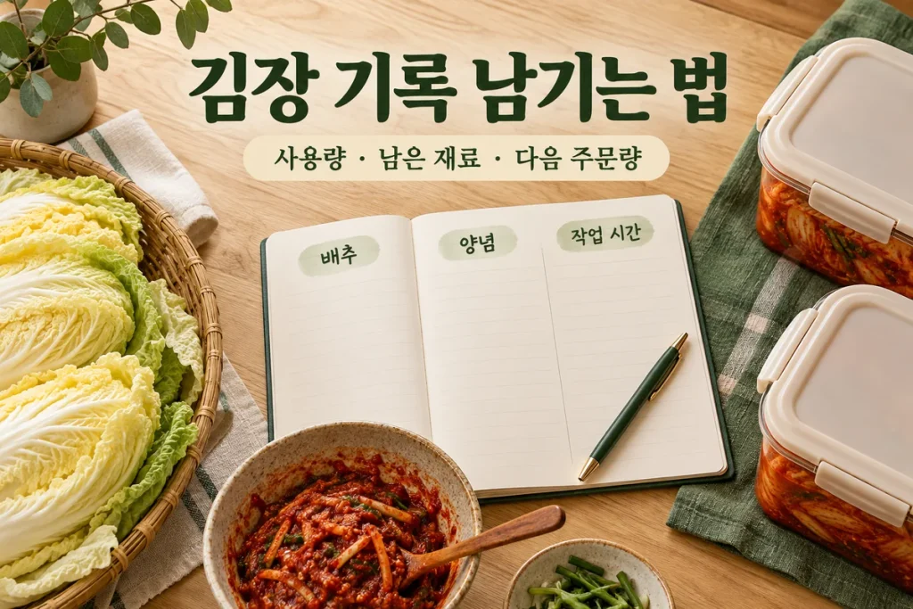 김장 기록 남기는 법, 배추·양념 사용량과 다음 주문량 정리