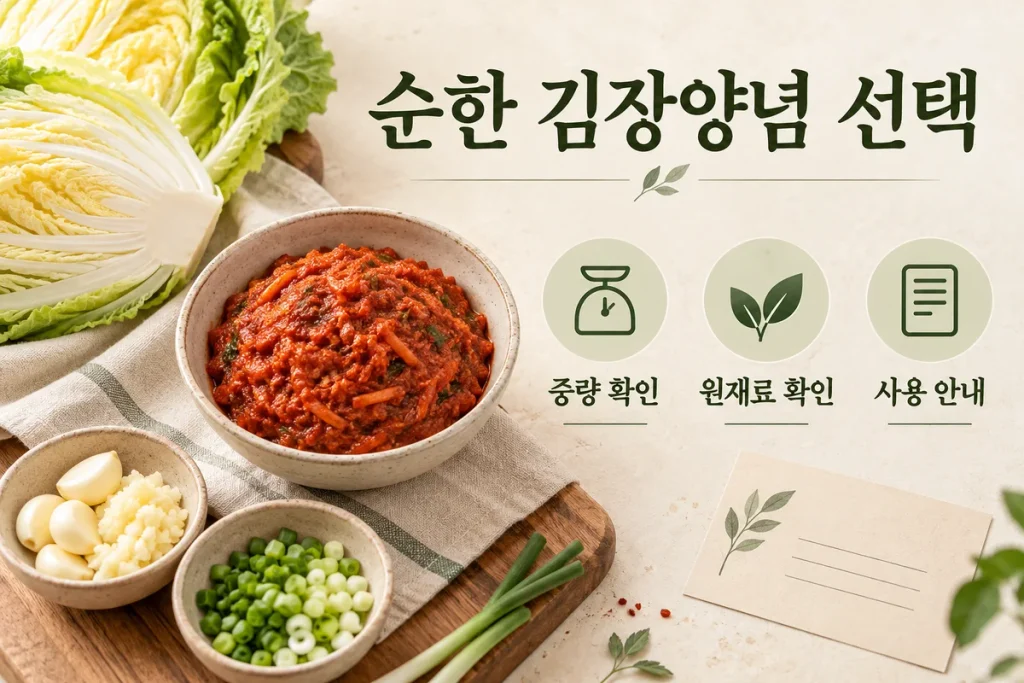 순한 김장양념 고르는 법, 미세스킴 순한맛 구매 전 확인할 중량과 원재료